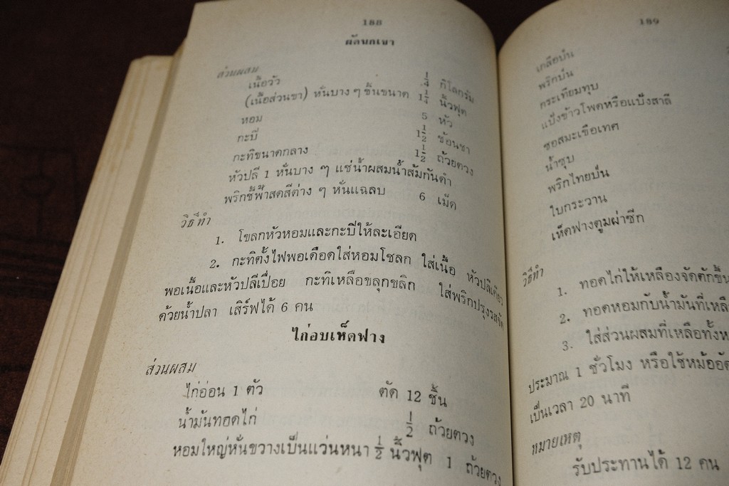 อาหารเเละขนมไทย โดย จรรยา สุบรรณ์ เล่ม 1 เเละ 2 (เล่มเล็ก)