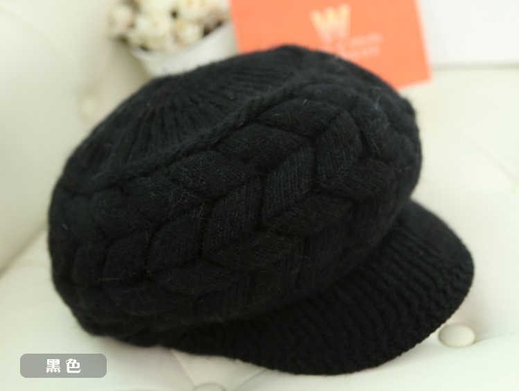 พร้อมส่ง - หมวกไหมพรม HT120 (สีดำ)