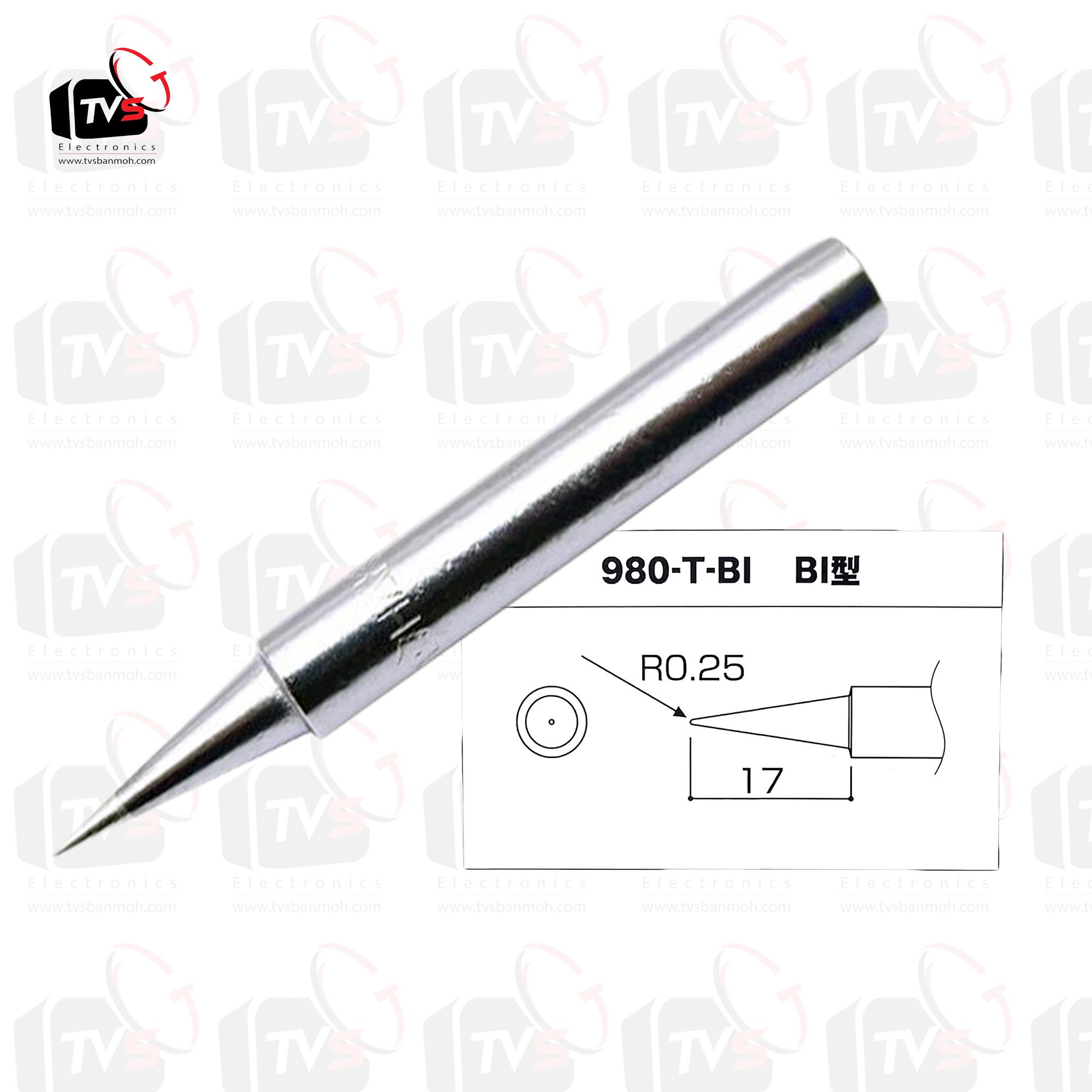 Hakko ของแท้ ปลายหัวแร้ง 980-T-BI แหลมพิเศษ 0.25mm พร้อม ปลอกปลายหัวแร้ง B1791
