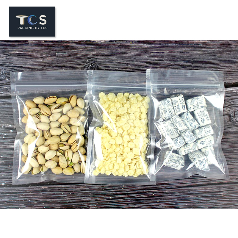 ถุงพลาสติกใสซิปล็อค ต้้งไม่ได้ (ก้นแบน)