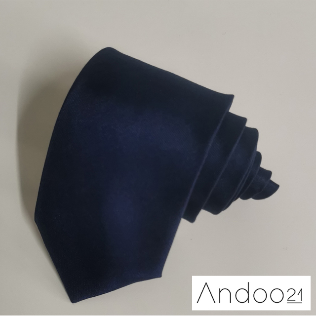 NT366_เนคไทผ้าไหมเทียม สีกรมท่า หน้ากว้าง 2.5 นิ้ว