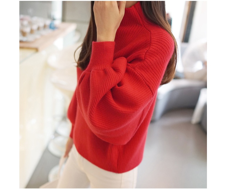 พร้อมส่ง - เสื้อไหมพรมแฟชั่น ST143 (สีแดง)