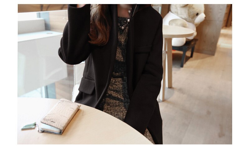 พร้อมส่ง - เสื้อโค้ทผ้าวูล CT172 (สีดำ)