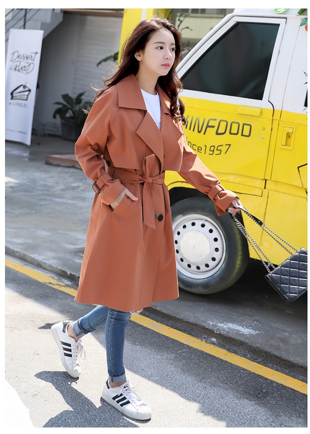 พร้อมส่ง - Trench Coat เสื้อโค้ททรงยาว CT226 (สีน้ำตาล)