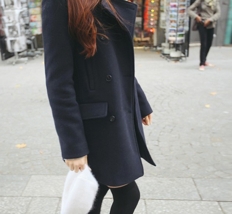 พร้อมส่ง - เสื้อโค้ทผ้าวูล CT111 (สีกรม)