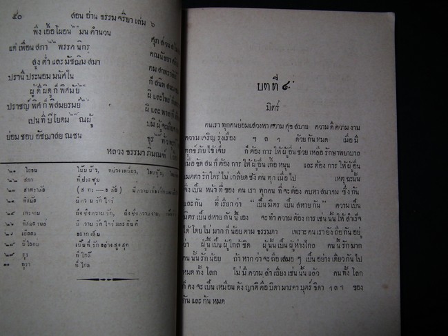 หนังสือสอนอ่าน กรมศึกษาธิการ ธรรมจริยา สำหรับชั้นมัธยม ของพระไพศาลศิลปศาสตร์ กับหลวงญาณวิจิตร์ ร.ศ.124 พิมพ์ครั้งเเรก ปกผ้า