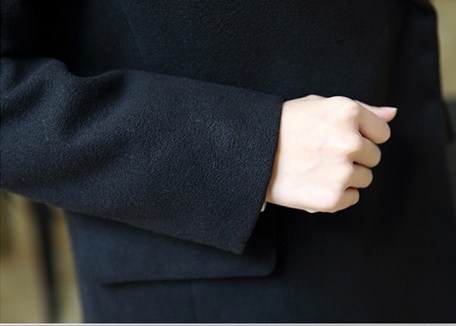 เสื้อโค้ทผ้าวูลกันหนาว Pre - CT646 (สีดำ)