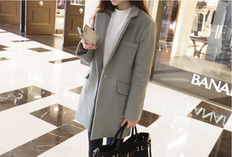 พร้อมส่ง - เสื้อโค้ทผ้าวูล CT171 (สีเทา)