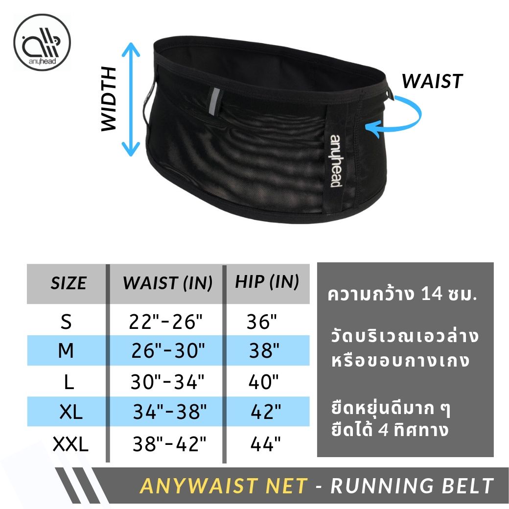 กระเป๋าคาดเอว วิ่งเทรล รุ่น ตาข่าย | anywaist Net by anyhead