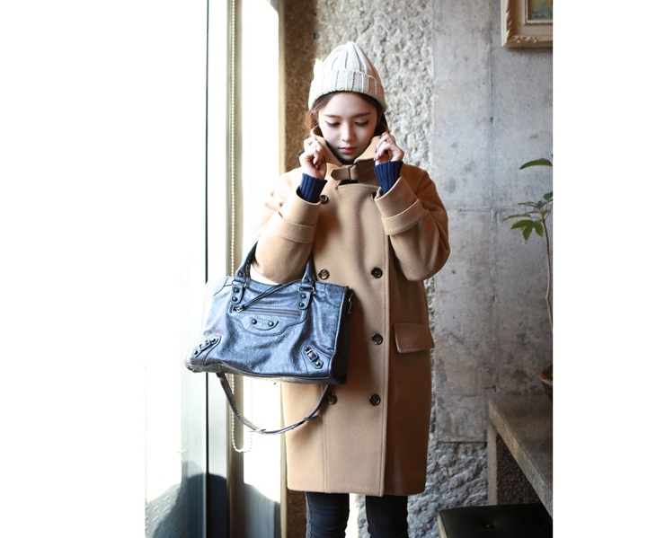 พรีออเดอร์ - เสื้อโค้ทผ้าวูลกันหนาว Pre - CT616 (สีน้ำตาล)