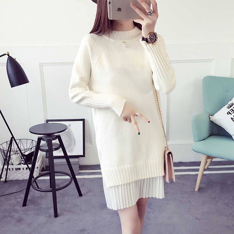 พร้อมส่ง - เดรสไหมพรม DT511 (สีขาว)