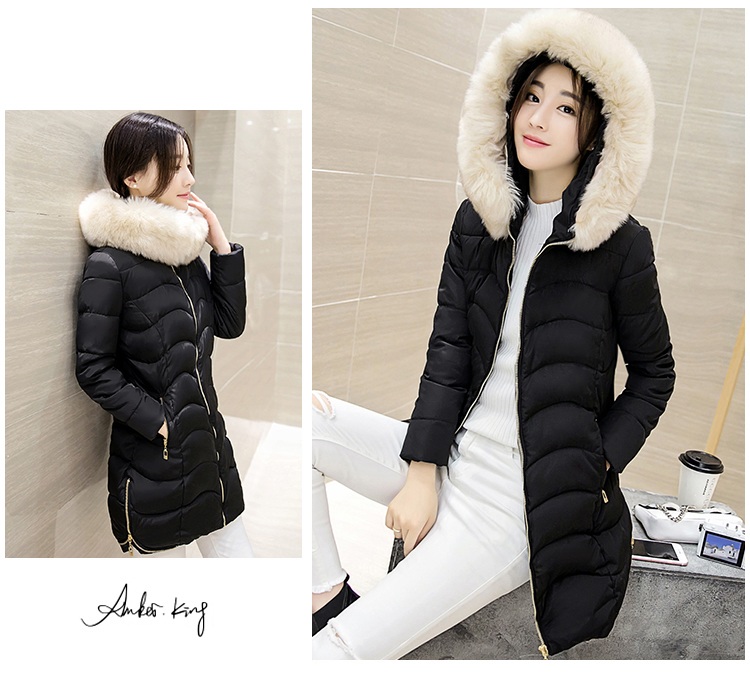 พรีออเดอร์ - เสื้อกันหนาวสไตล์เกาหลีบุนวม Pre - CT736 (สีดำ)