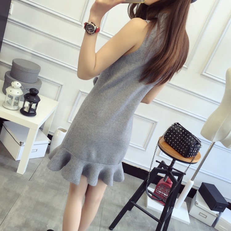 พรีออเดอร์ - เดรสไหมพรม Pre - DT156 (สีเทา)