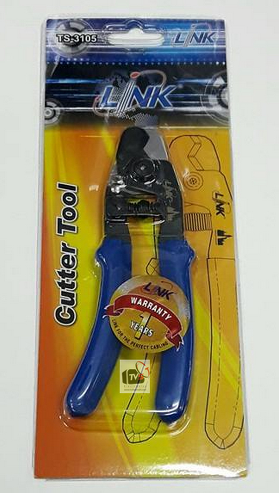 Link - คีมตัดสายอเนกประสงค์ Special Cutting Tool model: TS-3105 for RG58, RG59, RG6 (Blue)