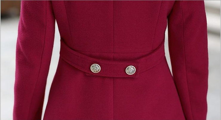 พรีออเดอร์ - เสื้อโค้ทผ้าวูลกันหนาว Pre - CT663 (สีแดงไวน์)