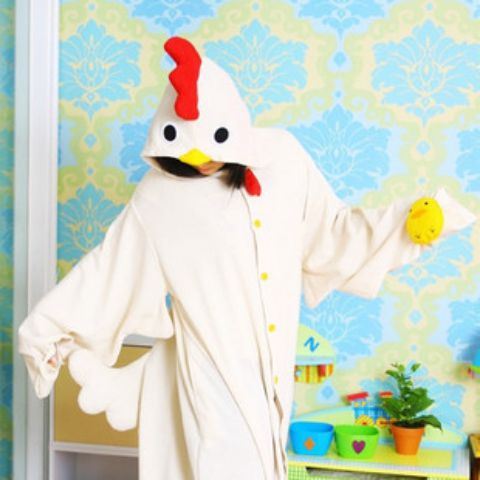 ชุดนอนมาสคอต/แฟนซี ผู้ใหญ่ ไก่ ขาว