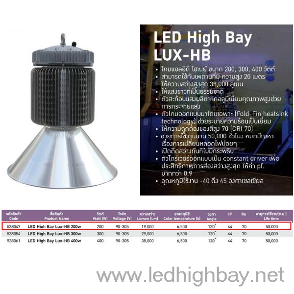 โคมไฮเบย์ LED EVE LUX-HB 200w