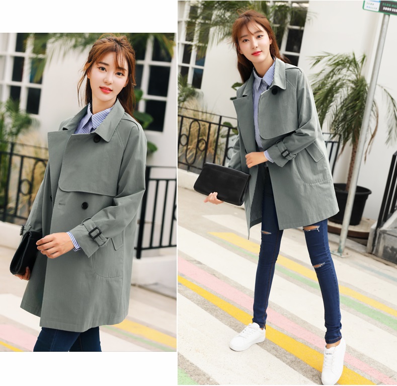 พร้อมส่ง - Trench Coat เสื้อโค้ท CT222 (สีเขียว)