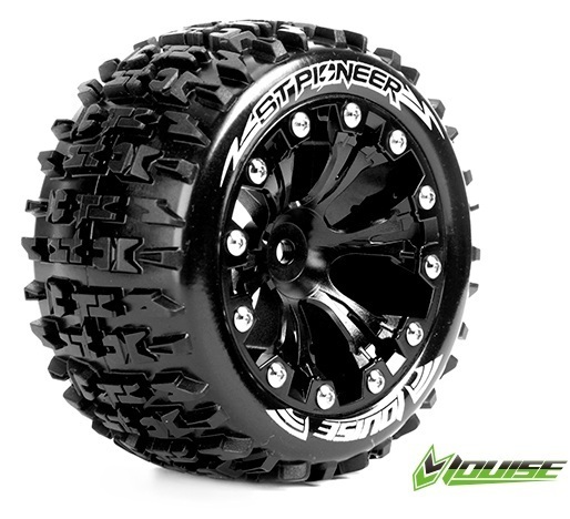 ST-Pioneer 2.8" Tires (Soft Compound), Mounted on Black 1/2" Offset Rim (2Pcs.)