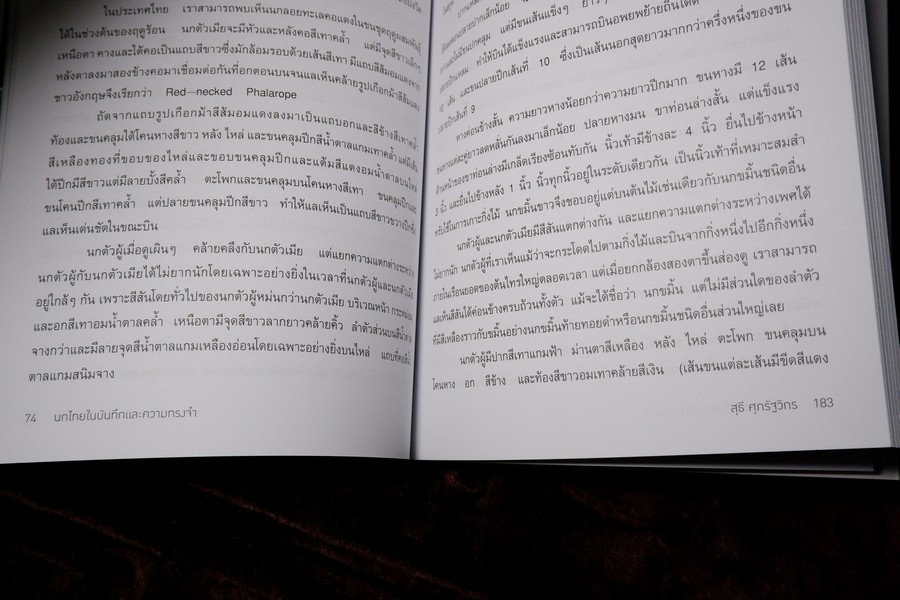 นกไทย ในบันทึกเเละความทรงจำ โดย สุธี ศุภรัฐวิกร พิมพ์ 1000 เล่ม ปี 2558 (มีตำหนิ)
