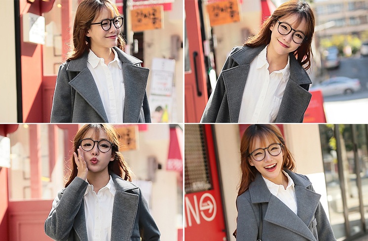 พรีออเดอร์ - เสื้อโค้ทผ้าวูลกันหนาว Pre - CT630 (สีเทา)