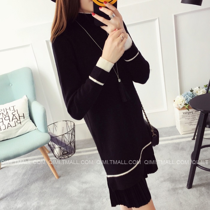 พรีออเดอร์ - เดรสไหมพรม Pre - DT111 (สีดำ)