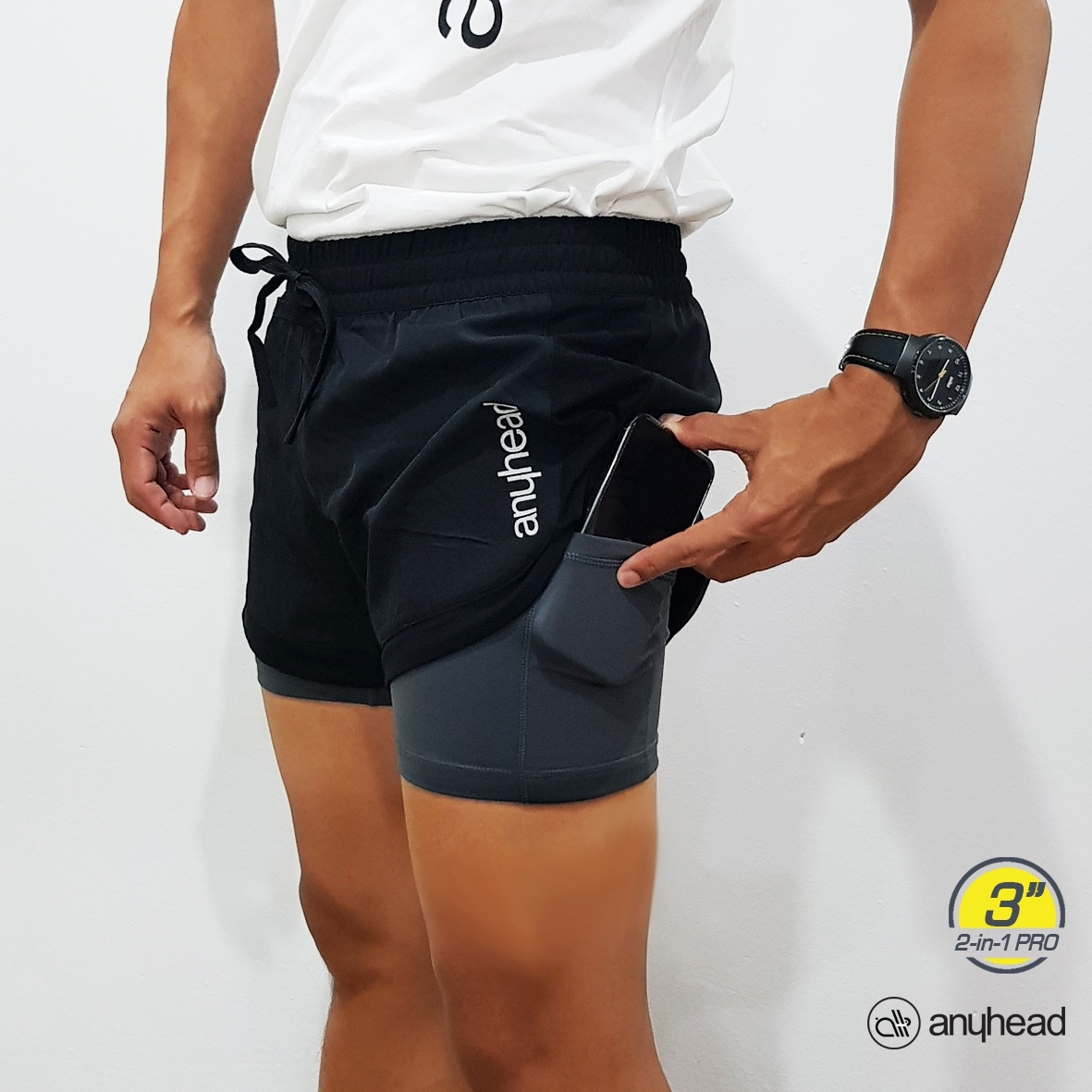 กางเกง 2 ชั้น รุ่น 2 in 1 Pro | กระชับกล้ามเนื้อ แบบสั้น ( Short , 3" )