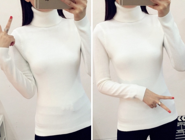 พรีออเดอร์ - เสื้อไหมพรมคอเต่า Pre - ST612 (สีขาว)