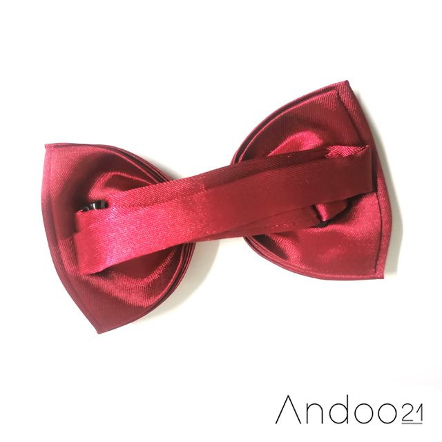 BT466 -The Daisuke - สีแดงเข้ม 3 จีบ เนื้อผ้าผิวมัน เรียบ เกรด A