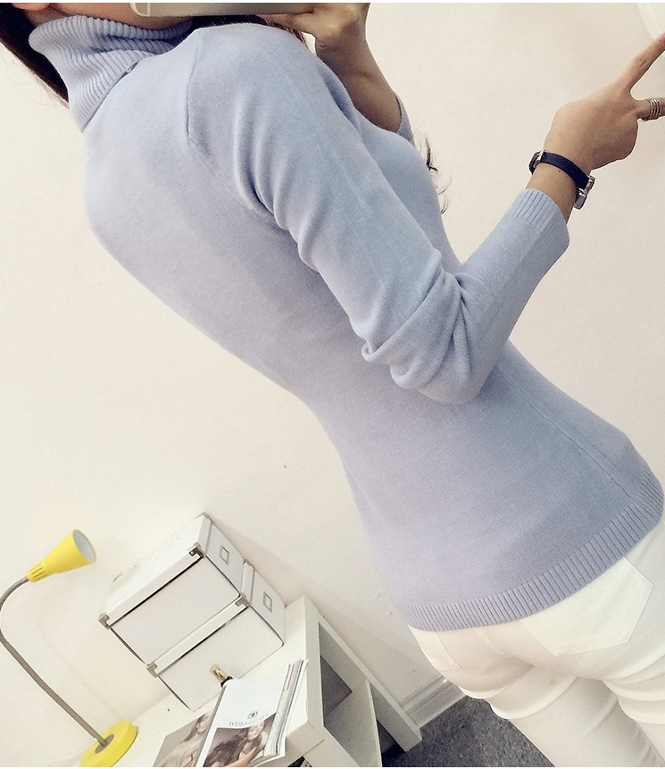 พรีออเดอร์ - เสื้อไหมพรมคอเต่า Pre - ST610 (สีเทาฟ้า)