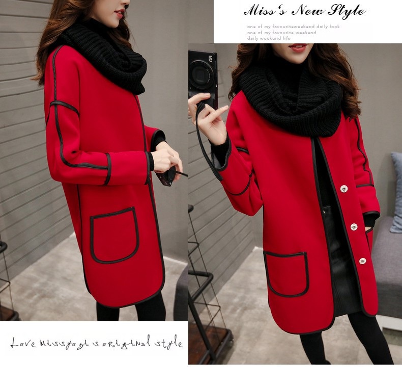 พรีออเดอร์ - เสื้อแจ็คเก็ตสไตล์เกาหลี Pre - CT716 (สีแดง)