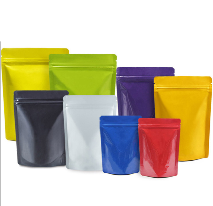 ถุงอลูมิเนียมสี ซิปล็อคตั้งได้ ทึบ 2 ด้าน หน้า-หลัง