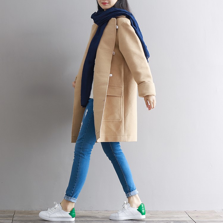 พร้อมส่ง - เสื้อโค้ทผ้าวูล CT164 (สีน้ำตาล)