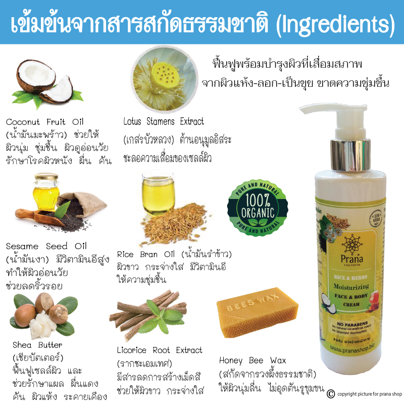 [ผิวแห้ง ลอก คัน] Intensive Moisturizing Cream ครีมบำรุงผิว ข้าวหอมสมุนไพร 230g