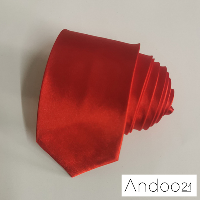 NT350_เนคไทผ้าซาติน สีแดง หน้ากว้าง 2.5 นิ้ว