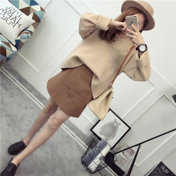 พรีออเดอร์ - เสื้อไหมพรมแฟชั่นแขนยาว Pre - ST777 (สีน้ำตาล)