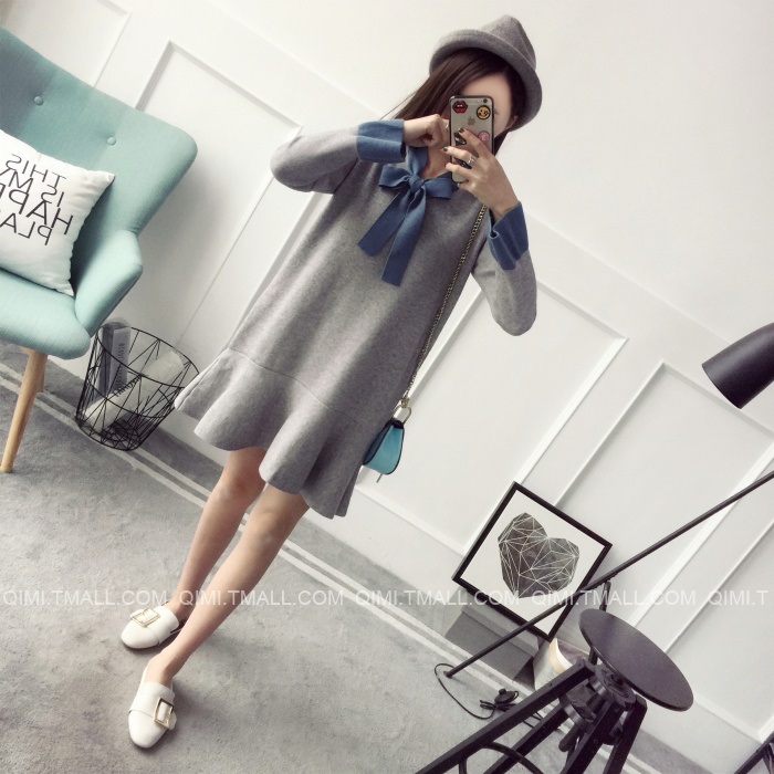 พรีออเดอร์ - เดรสไหมพรม Pre - DT120 (สีเทา)