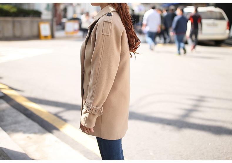 พรีออเดอร์ - เสื้อโค้ทผ้าวูลกันหนาว Pre - CT625 สีน้ำตาล