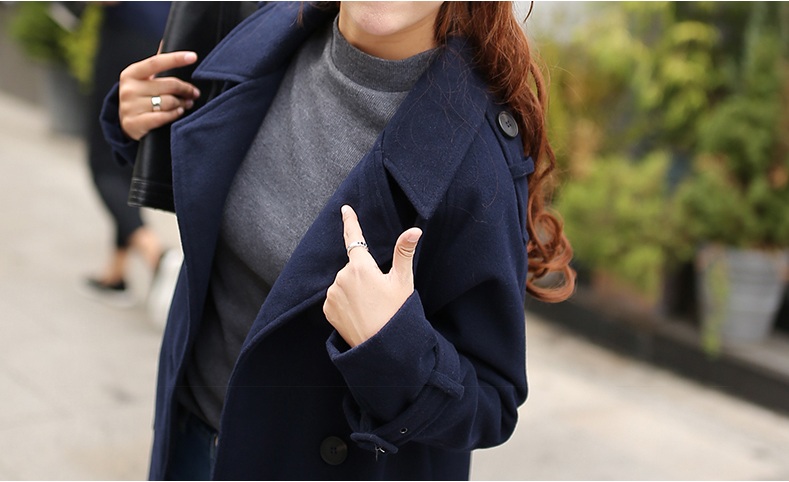 พรีออเดอร์ - เสื้อโค้ทผ้าวูลกันหนาว Pre - CT626 (สีกรม)