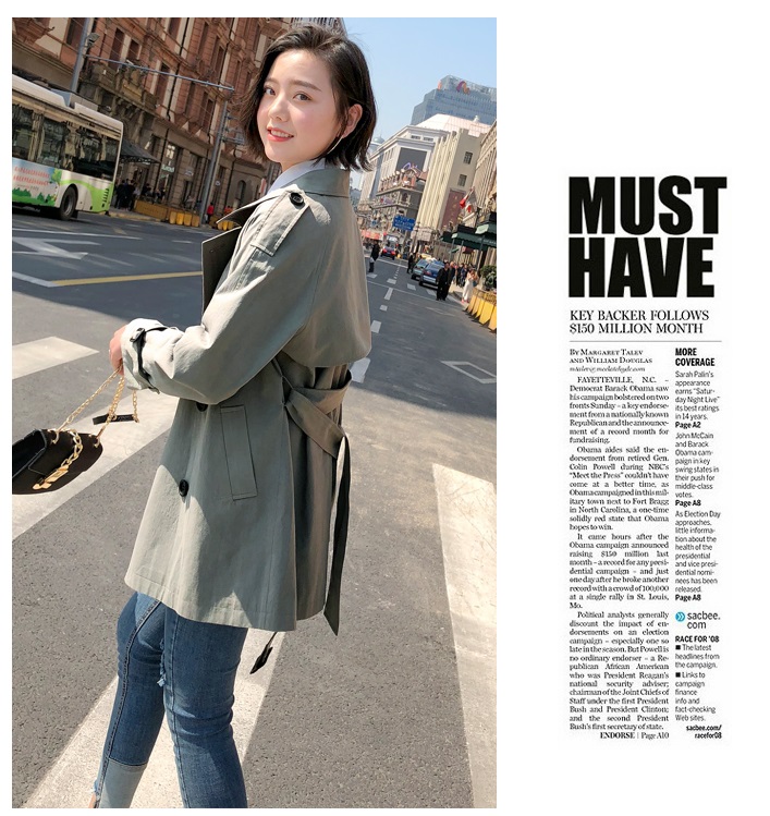 พร้อมส่ง - Trench Coat เสื้อโค้ท CT216 (สีเขียว)