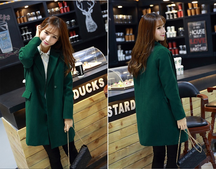 พรีออดเอร์ - เสื้อโค้ทผ้าวูลกันหนาว Pre - CT645 (สีเขียว)