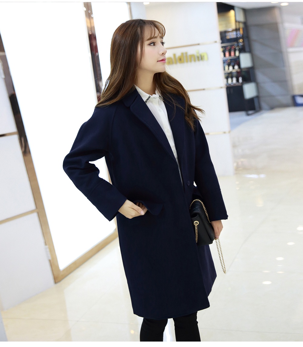 พรีออเดอร์ - เสื้อโค้ทผ้าวูลกันหนาว Pre - CT640 (สีกรม)