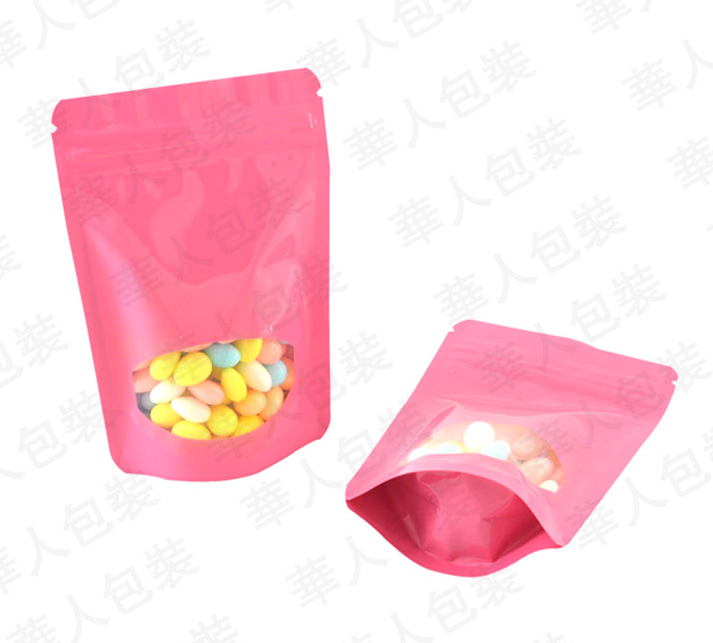 ถุงฟอยล์ซิปล็อคตั้งได้ - ฟอยล์สี หน้าต่างวงกลม (เมทัลไลท์)