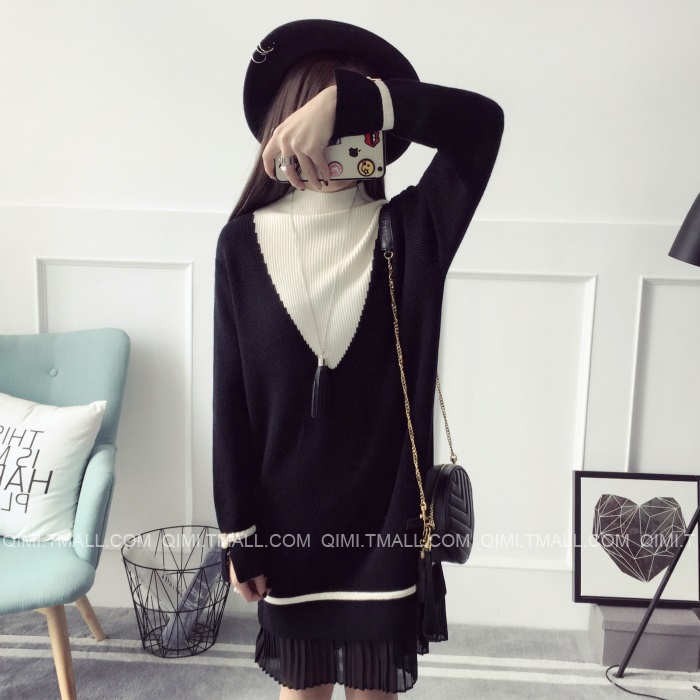 พรีออเดอร์ - เดรสไหมพรม Pre - DT117 (ดำ)