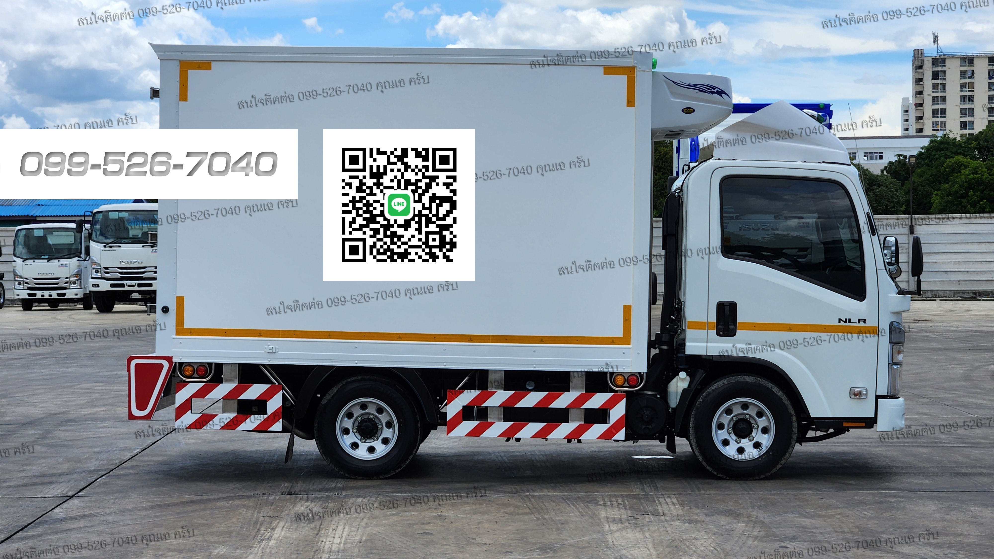 4 ล้อใหญ่ ISUZU NLR EURO5 Smoother ติดตั้งตู้เปียก พร้อมเครื่องทำความเย็น อุณหภูมิ +25 ถึง 0 องศา ประตู4บาน