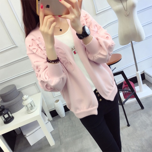 พรีออเดอร์ - เสื้อคาร์ดิแกนกันหนาว Pre - CT651 (สีชมพู)