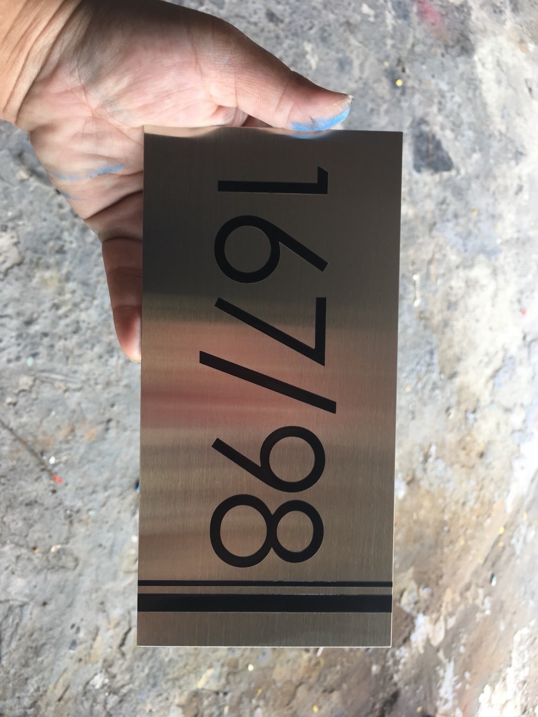 ป้ายเลขที่บ้าน แผ่นเรียบกัดกรดอ