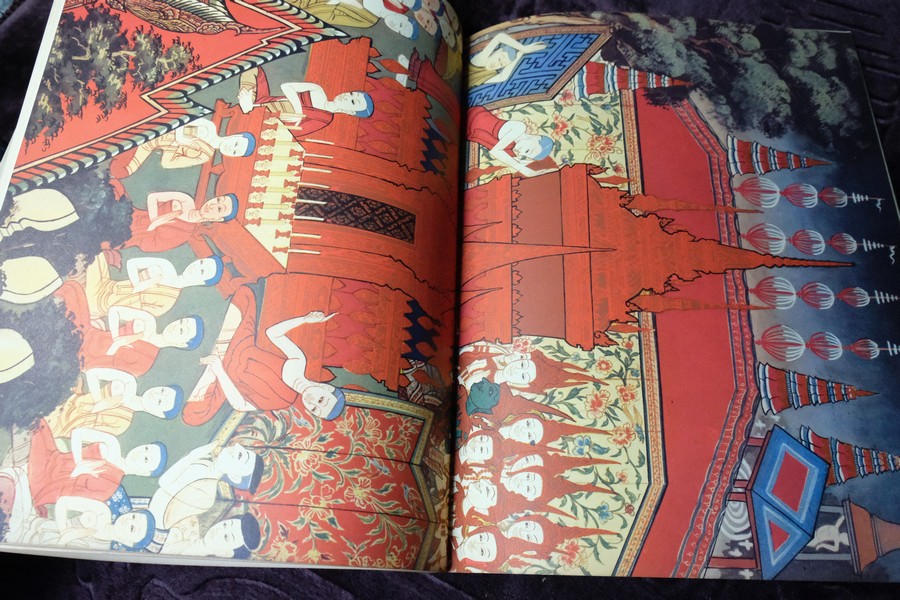 สมุดภาพ พุทธจริยาประวัติ the life of the buddha ตามภาพบนผนังโบสถ์วิหารในประเทศไทย โดย สำนักข่าวอเมริกัน ปี 2500