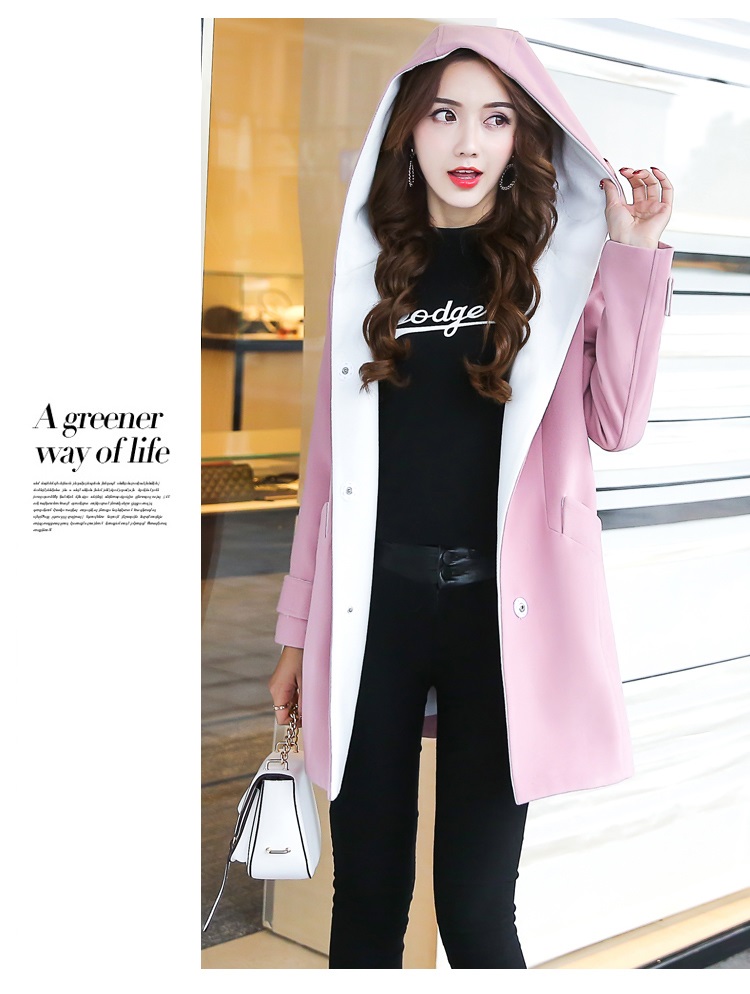 พรีออเดอร์ - เสื้อโค้ทผ้าวูลกันหนาว Pre - CT762 (สีชมพู)