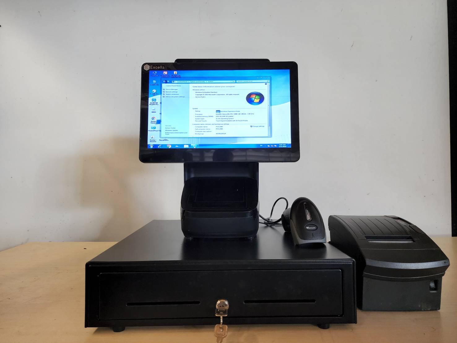 เครื่อง POS Hisense HK718E J1900 เครื่องคิดเงิน นิมิมาร์ท จอทัสกรีน 2 หน้าจอ มือสอง